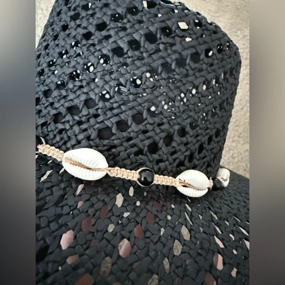 Hemlock Hat Co. Waverly Boater in Onyx – Size S, NEW/Unworn, Seashell Trim - Picture 8 of 11